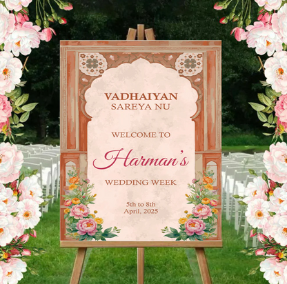 Wedding Ceremony Theme Party Welcome Board