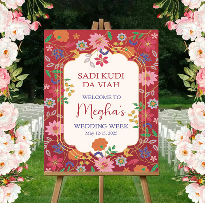Wedding Ceremony Theme Party Welcome Board