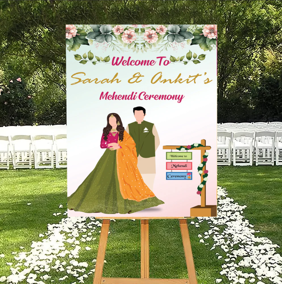 Wedding Ceremony Theme Party Welcome Board