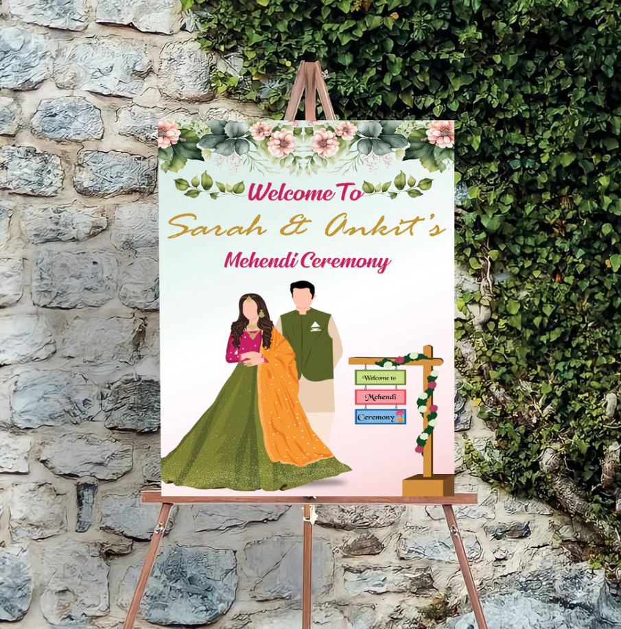 Wedding Ceremony Theme Party Welcome Board