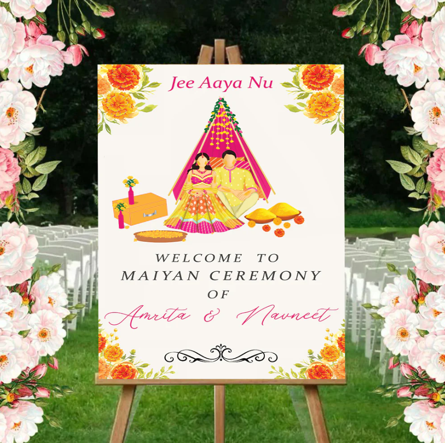 Wedding Ceremony Theme Party Welcome Board