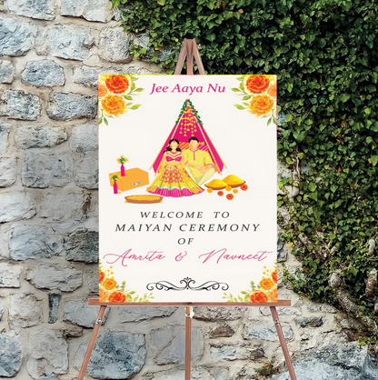 Wedding Ceremony Theme Party Welcome Board