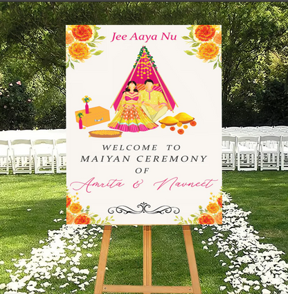 Wedding Ceremony Theme Party Welcome Board
