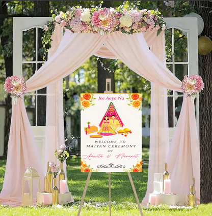 Wedding Ceremony Theme Party Welcome Board