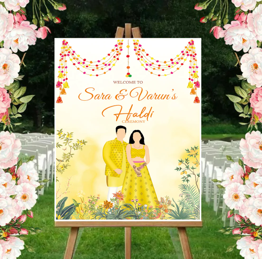 Wedding Ceremony Theme Party Welcome Board