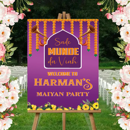 Wedding Ceremony Theme Party Welcome Board