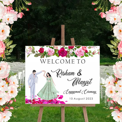 Wedding Ceremony Theme Party Welcome Board