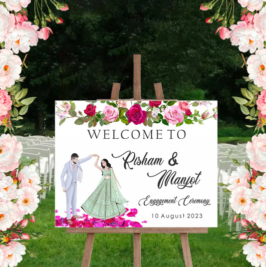 Wedding Ceremony Theme Party Welcome Board