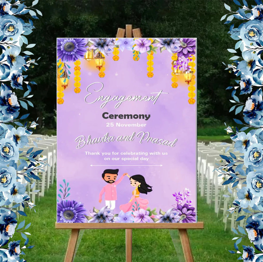 Wedding Ceremony Theme Party Welcome Board