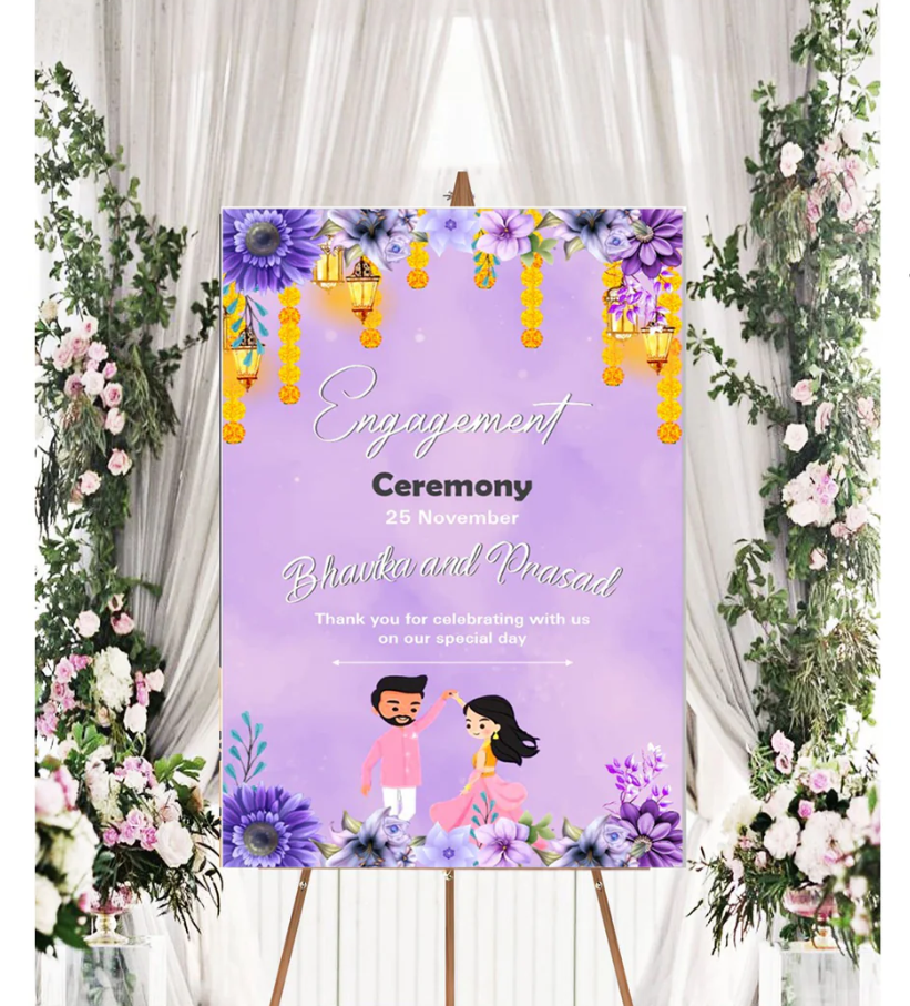 Wedding Ceremony Theme Party Welcome Board