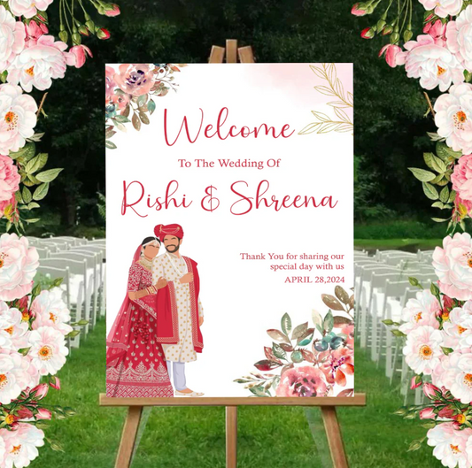 Wedding Ceremony Theme Party Welcome Board