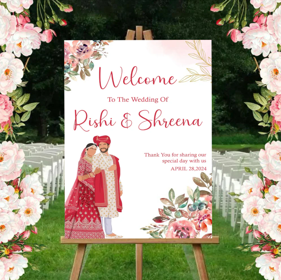 Wedding Ceremony Theme Party Welcome Board