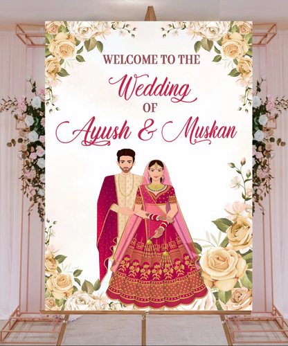 Wedding Ceremony Theme Party Welcome Board