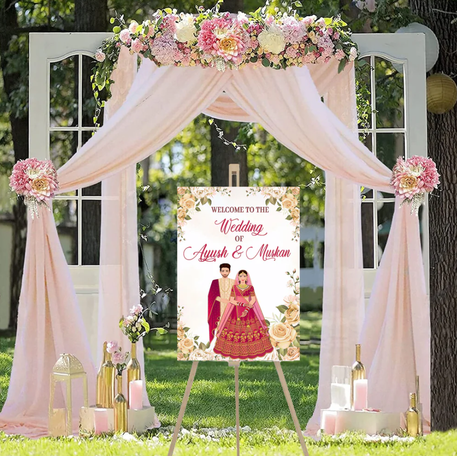Wedding Ceremony Theme Party Welcome Board