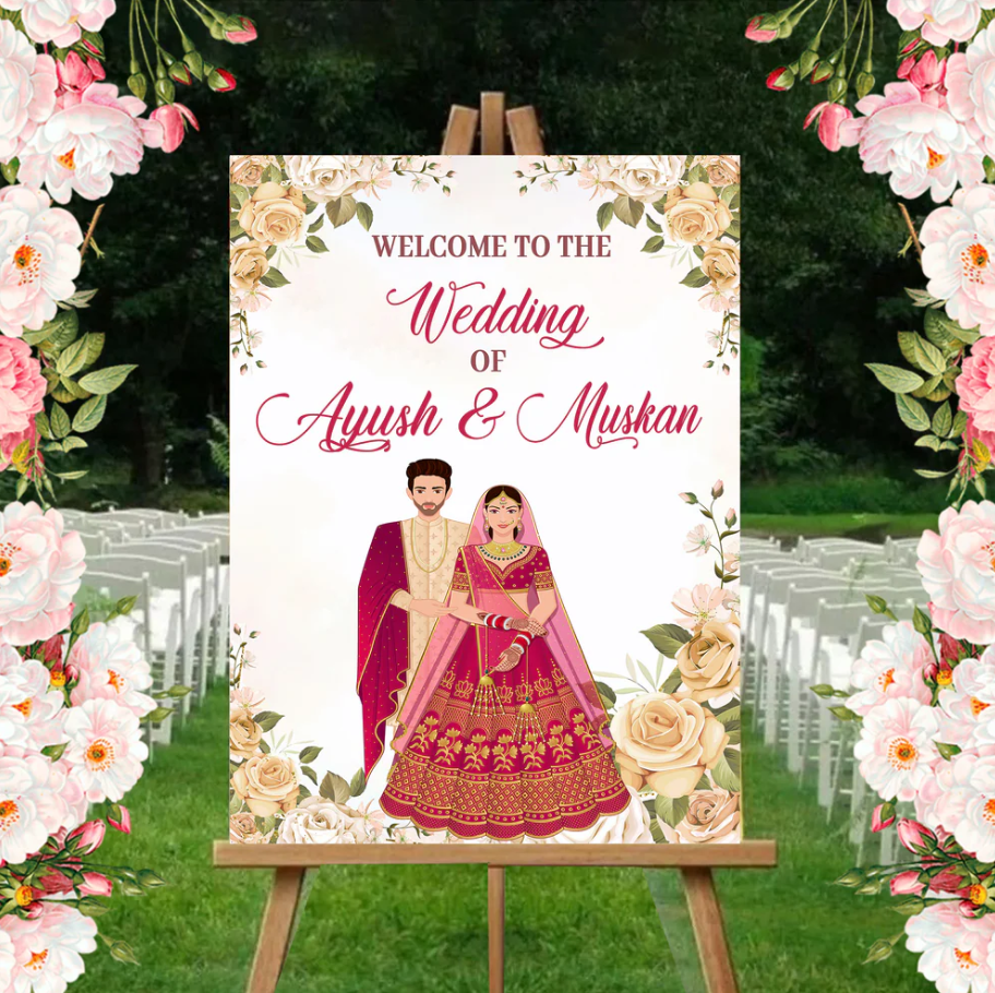 Wedding Ceremony Theme Party Welcome Board