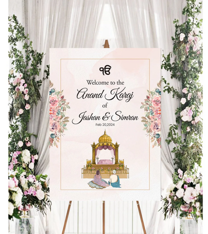 Wedding Ceremony Theme Party Welcome Board