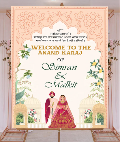 Wedding Ceremony Theme Party Welcome Board