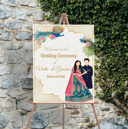 Wedding Ceremony Theme Party Welcome Board