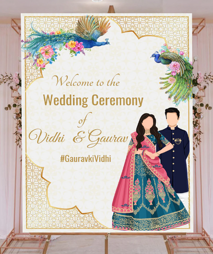 Wedding Ceremony Theme Party Welcome Board