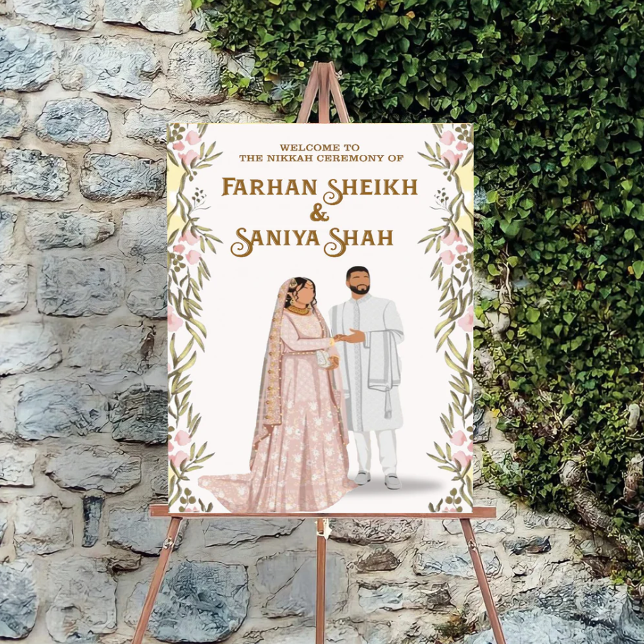 Wedding Ceremony Theme Party Welcome Board