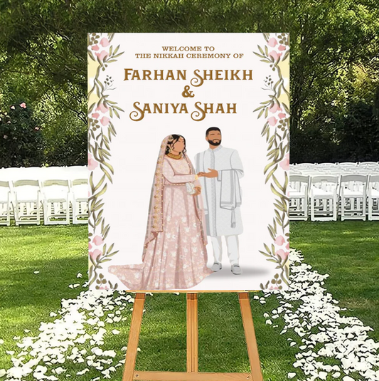 Wedding Ceremony Theme Party Welcome Board