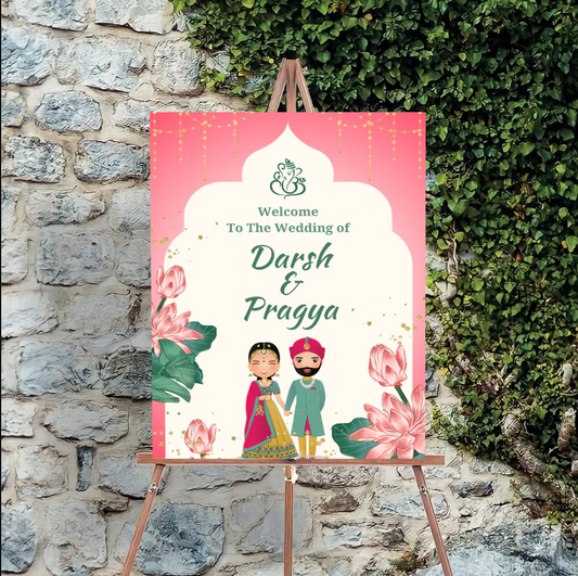 Wedding Ceremony Theme Party Welcome Board