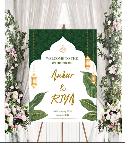 Wedding Ceremony Theme Party Welcome Board