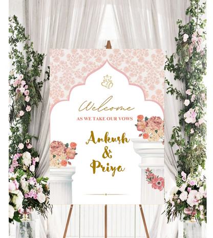 Wedding Ceremony Theme Party Welcome Board