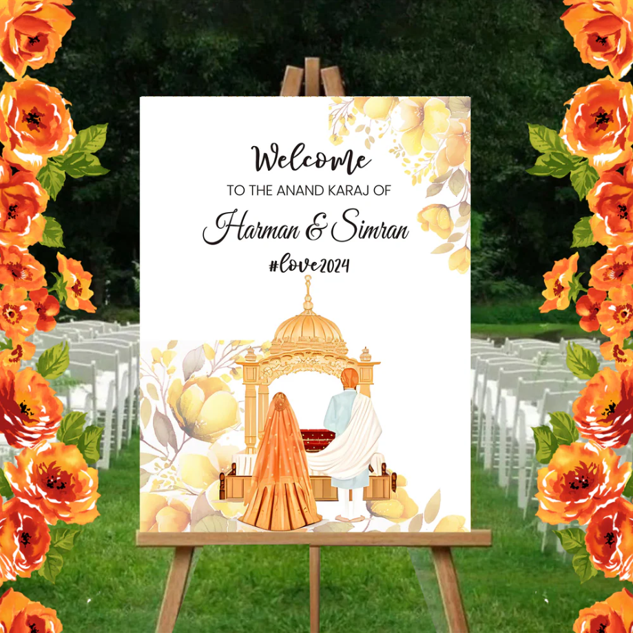 Wedding Ceremony Theme Party Welcome Board