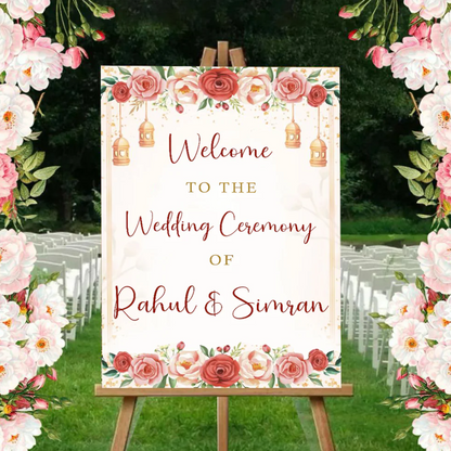Wedding Ceremony Theme Party Welcome Board