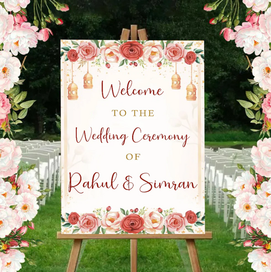 Wedding Ceremony Theme Party Welcome Board