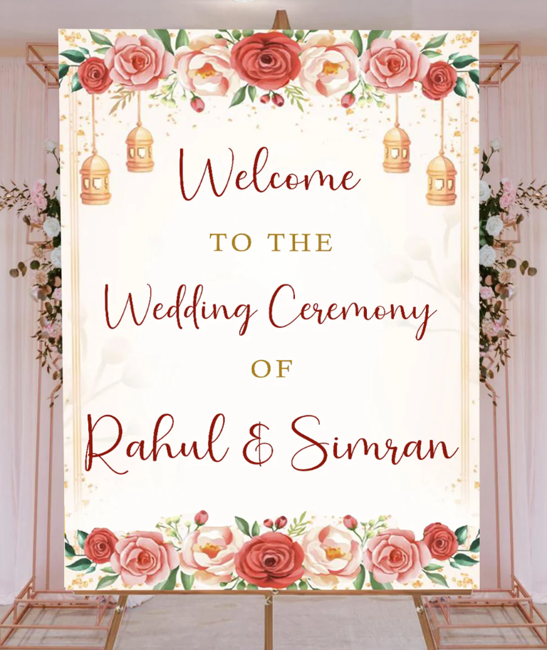 Wedding Ceremony Theme Party Welcome Board