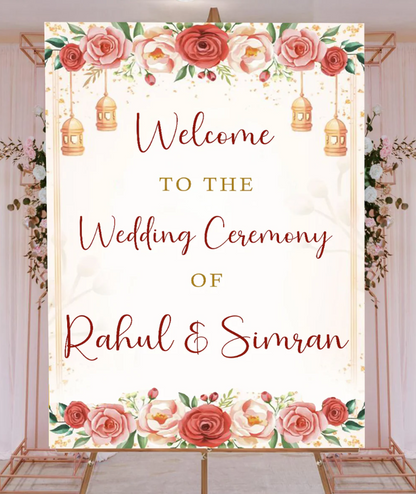 Wedding Ceremony Theme Party Welcome Board