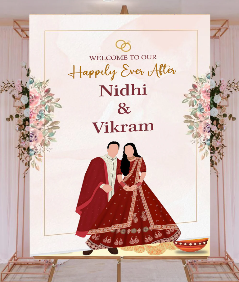 Wedding Ceremony Theme Party Welcome Board