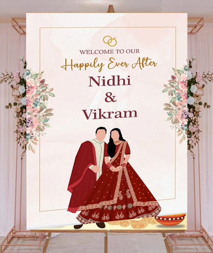 Wedding Ceremony Theme Party Welcome Board