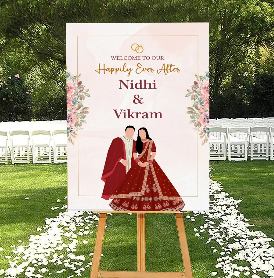 Wedding Ceremony Theme Party Welcome Board