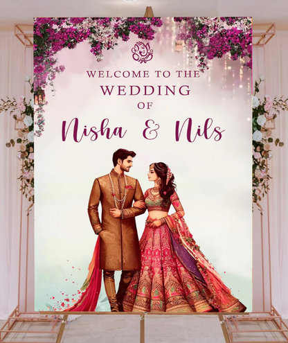 Wedding Ceremony Theme Party Welcome Board