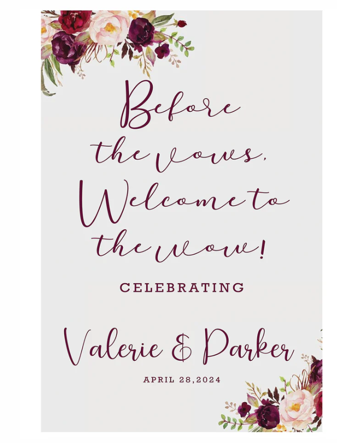 Wedding Ceremony Theme Party Welcome Board