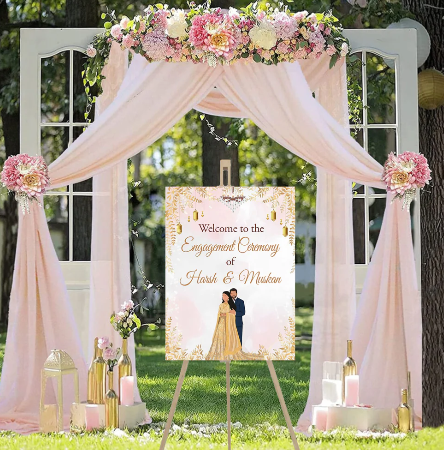 Wedding Ceremony Theme Party Welcome Board