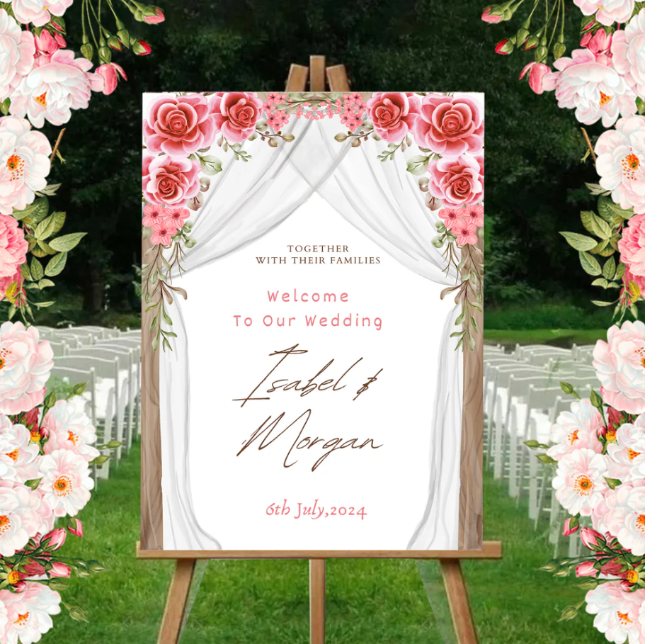 Wedding Ceremony Theme Party Welcome Board