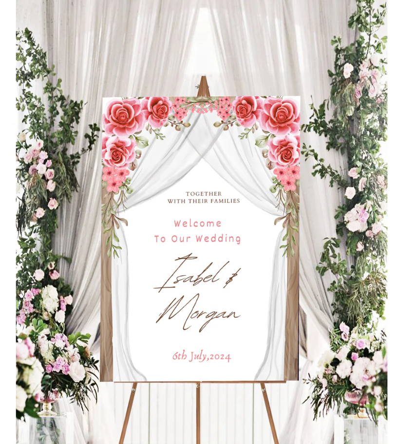 Wedding Ceremony Theme Party Welcome Board