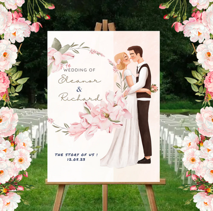 Wedding Ceremony Theme Party Welcome Board