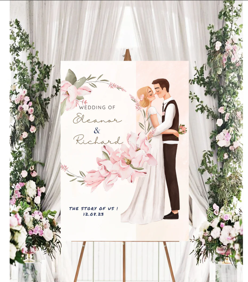 Wedding Ceremony Theme Party Welcome Board