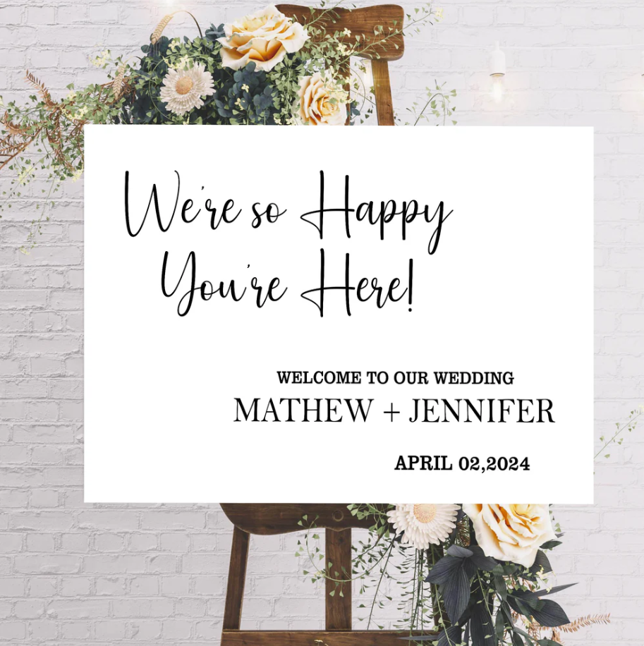 Wedding Ceremony Theme Party Welcome Board