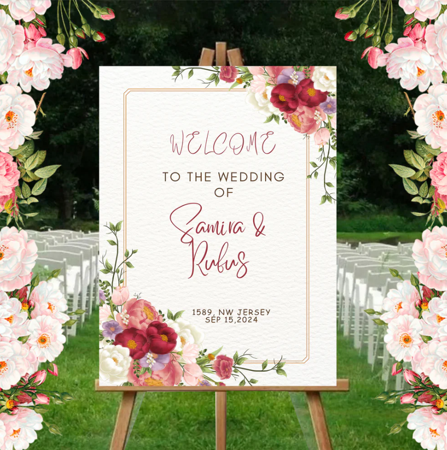 Wedding Ceremony Theme Party Welcome Board