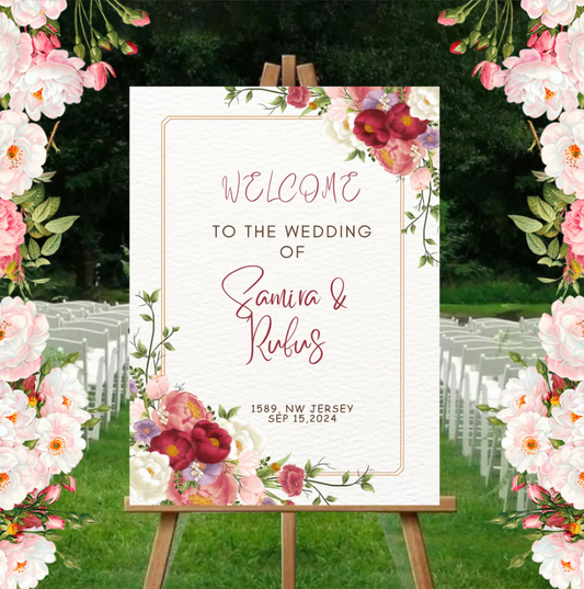 Wedding Ceremony Theme Party Welcome Board