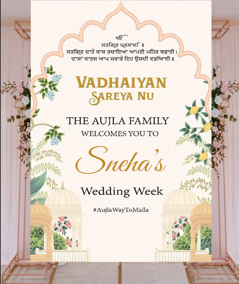 Wedding Ceremony Theme Party Welcome Board
