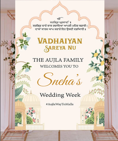 Wedding Ceremony Theme Party Welcome Board