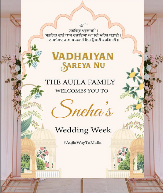 Wedding Ceremony Theme Party Welcome Board