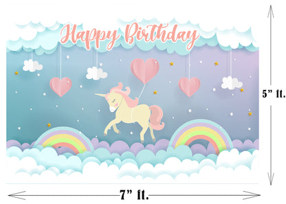 Unicorn Theme Birthday Party Backdrop